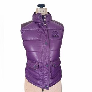 Vintage COACH Poppy Y2K Purple Quilted Puffer Vest XS